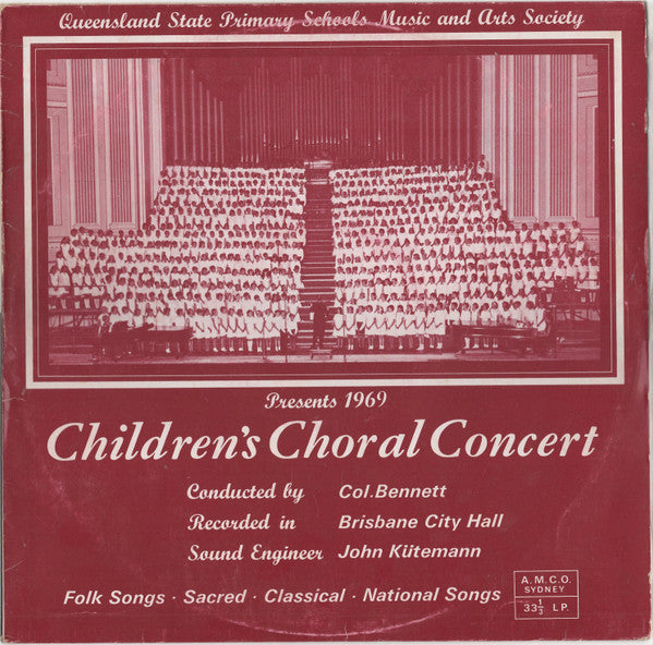 Queensland State Primary Schools Music And Arts Society – 1969 Children's Choral Concert — front cover