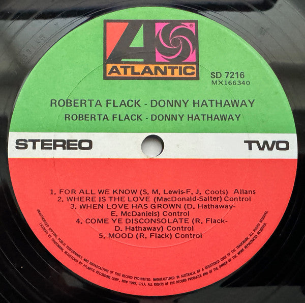 Roberta Flack & Donny Hathaway – Roberta Flack & Donny Hathaway – LP, AU