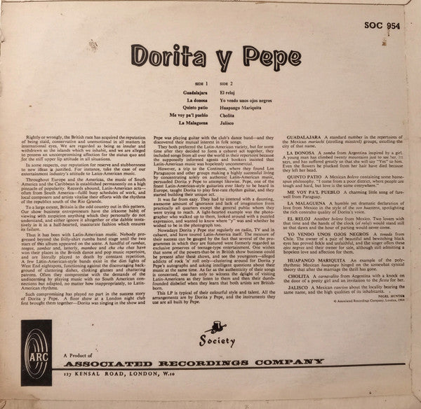 Dorita Y Pepe – Dorita Y Pepe — back cover