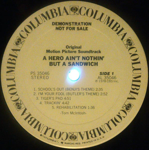 Hubert Laws Group – A Hero Ain't Nothin' But A Sandwich (Original Motion Picture Soundtrack) – LP, US 1978