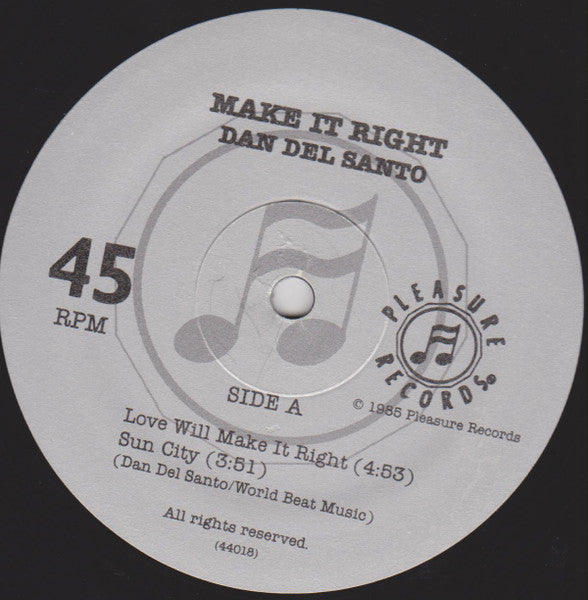 Dan Del Santo – Make It Right — back cover