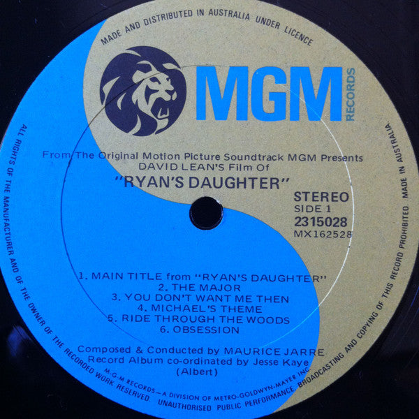 Maurice Jarre – Ryan's Daughter – LP, AU 1970