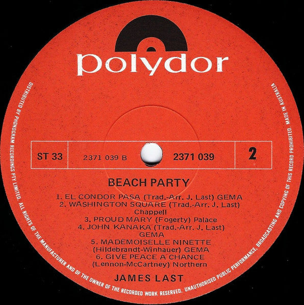 James Last – Beach Party – LP, AU 1970