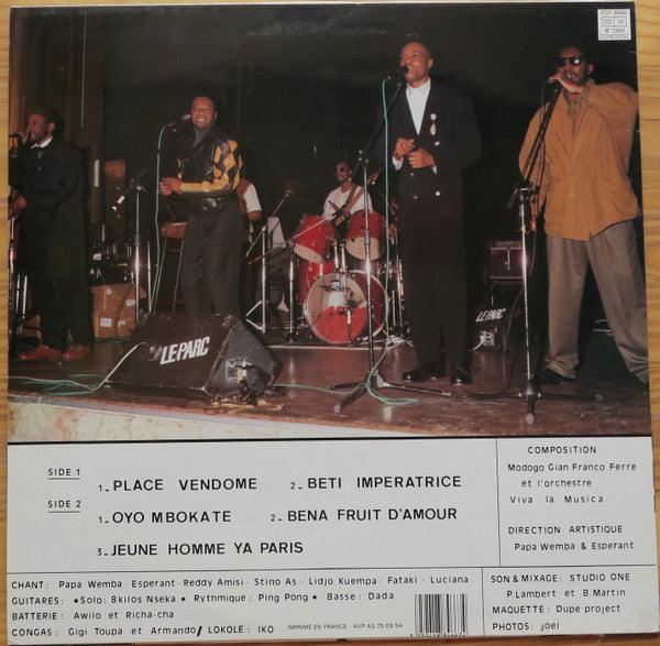 Modogo Gian Franco Ferre & Papa Wemba & L'Orchestre Viva La Musica – Place Vendome La Nouvelle Generation – LP, FR 1989