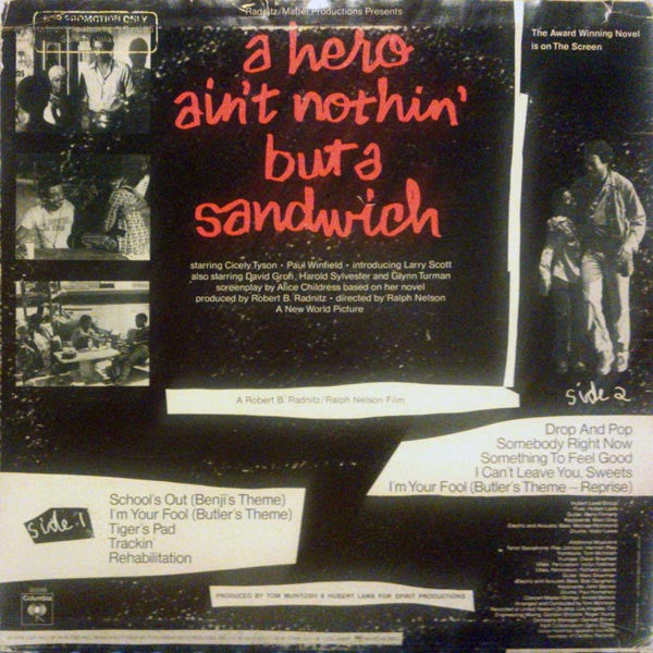 Hubert Laws Group – A Hero Ain't Nothin' But A Sandwich (Original Motion Picture Soundtrack) — back cover