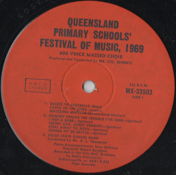 Queensland State Primary Schools Music And Arts Society – 1969 Children's Choral Concert – LP, AU 1969
