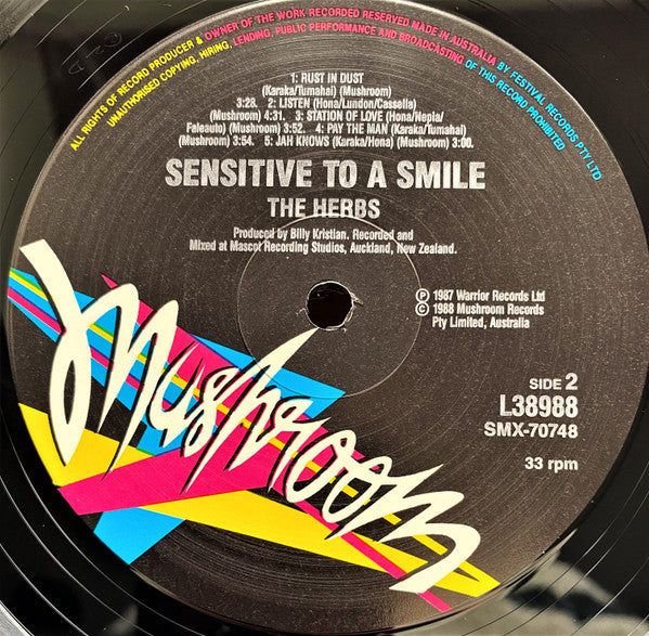 Herbs – Sensitive To A Smile – LP, AU 1988