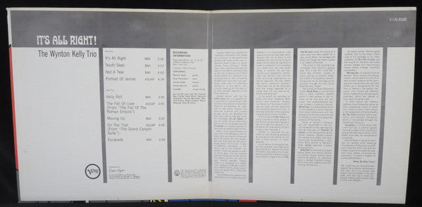 Wynton Kelly Trio – It's All Right! — back cover
