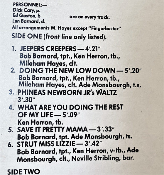 Mileham Hayes' World's Hottest Jazz Band – Mileham Hayes' World's Hottest Jazz Band – LP, AU 1978