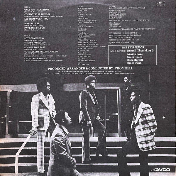The Stylistics – Rockin' Roll Baby — back cover