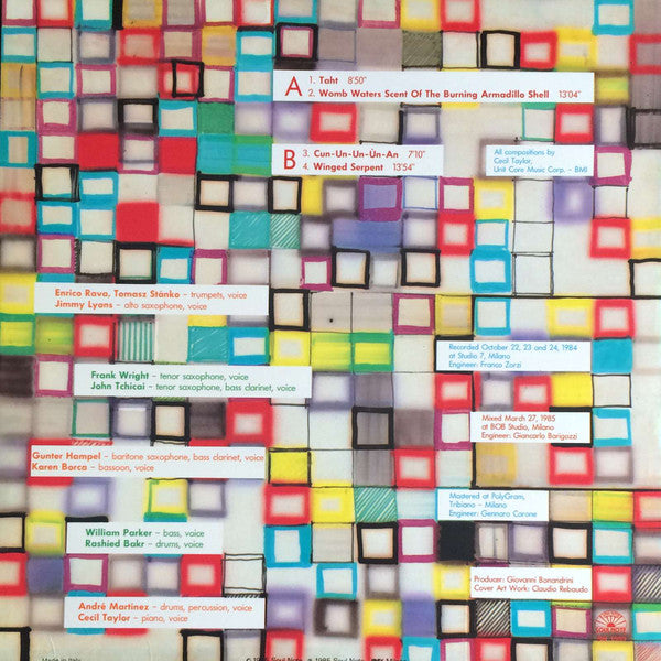 Cecil Taylor Segments II (Orchestra Of Two Continents) – Winged Serpent (Sliding Quadrants) — back cover