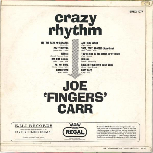 Joe "Fingers" Carr – Crazy Rhythm — back cover