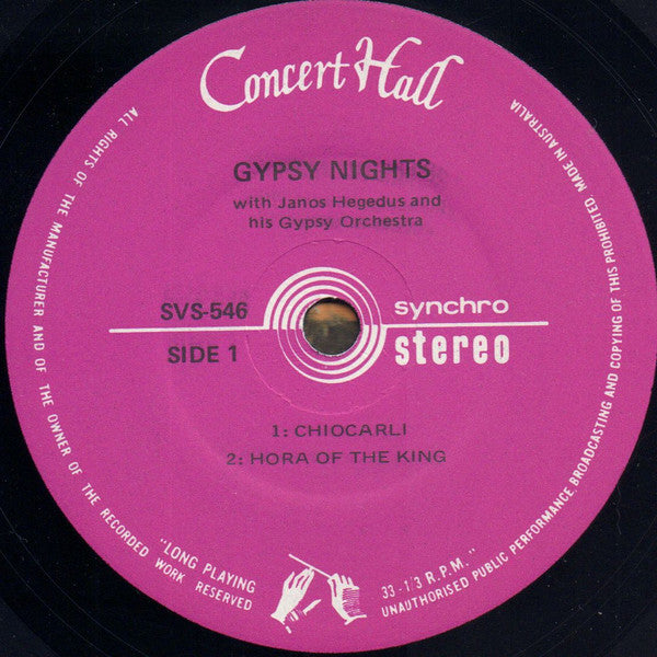 Janos Hegedus And His Gypsy Orchestra – Gypsy Nights – 7", AU
