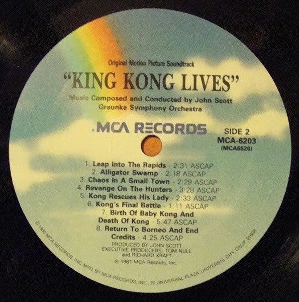 John Scott / Graunke Symphony Orchestra – King Kong Lives (Original Motion Picture Soundtrack) – LP, US 1987
