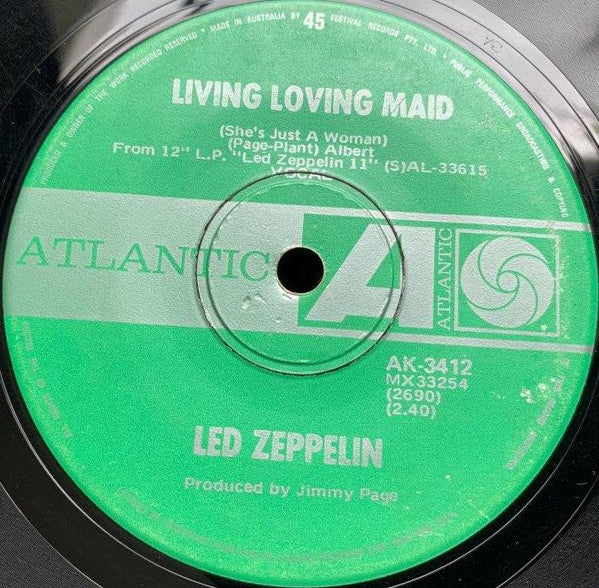 Led Zeppelin – Whole Lotta Love / Living Loving Maid (She's Just A Woman) – 7", AU 1969