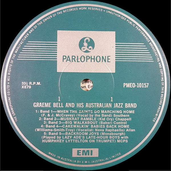 Graeme Bell And His Australian Jazz Band – Graeme Bell And His Australian Jazz Band – LP, AU 1974