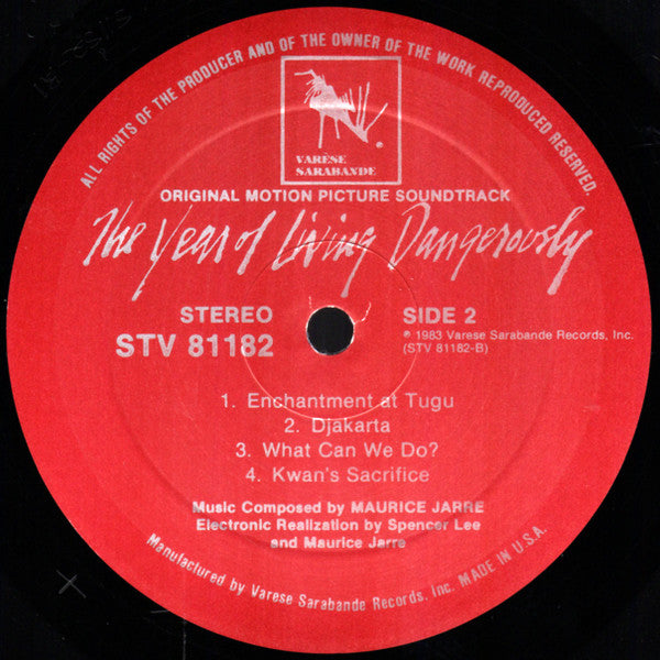 Maurice Jarre – The Year Of Living Dangerously (Original Motion Picture Soundtrack) – LP, US 1983