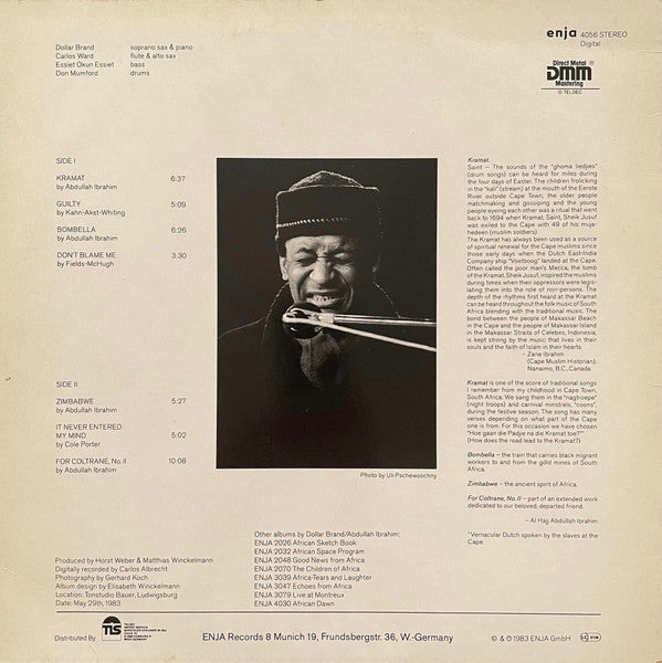 Dollar Brand, Abdullah Ibrahim – Zimbabwe — back cover