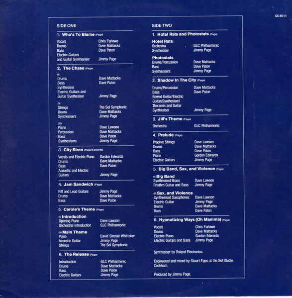 Jimmy Page – Death Wish II (The Original Soundtrack) – LP, AU 1982