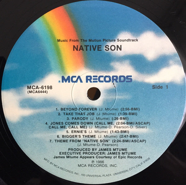 James Mtume – Native Son (Music From The Motion Picture Soundtrack) – LP, US 1986