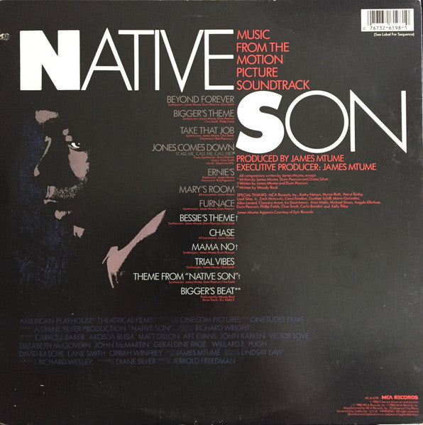 James Mtume – Native Son (Music From The Motion Picture Soundtrack) — back cover