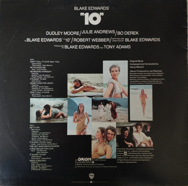 Henry Mancini – 10 - Original Motion Picture Sound Track — back cover