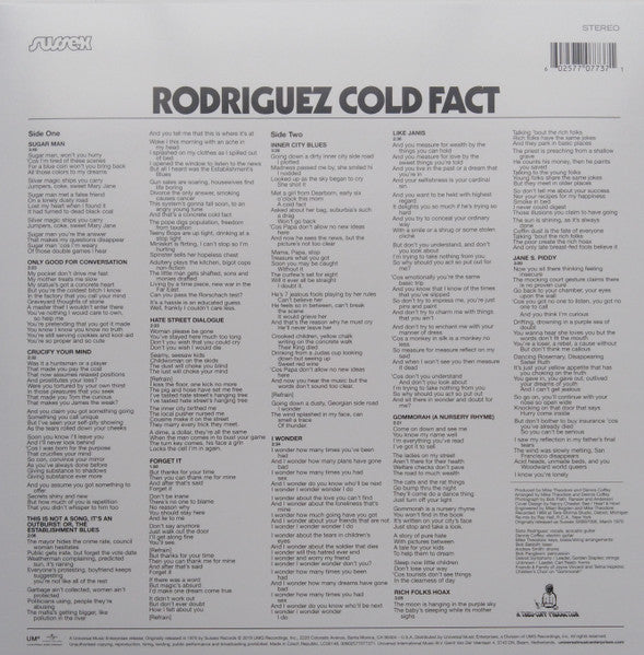 Sixto Rodriguez – Cold Fact — back cover