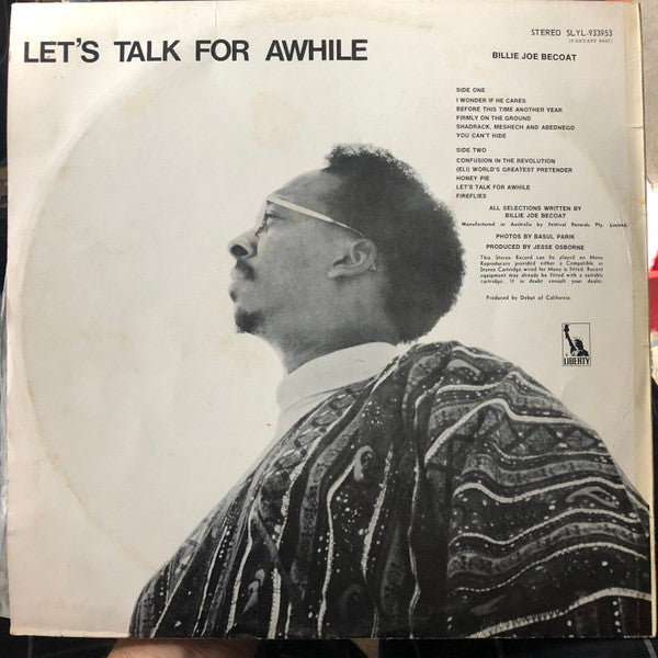 Billie Joe Becoat – Let's Talk For Awhile — back cover