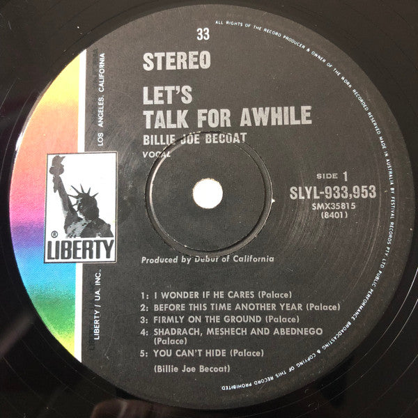 Billie Joe Becoat – Let's Talk For Awhile – LP, AU 1970