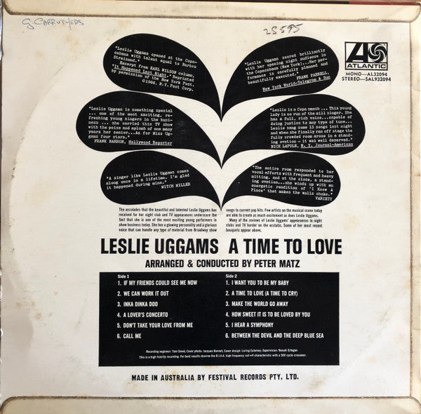 Leslie Uggams – A Time To Love — back cover
