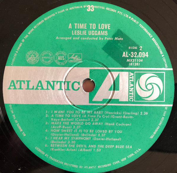 Leslie Uggams – A Time To Love – LP, AU 1966