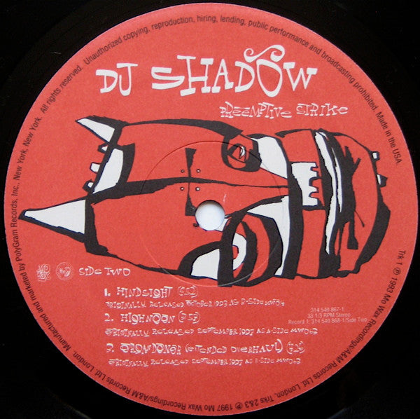 DJ Shadow – Preemptive Strike – 2xLP, US 1998
