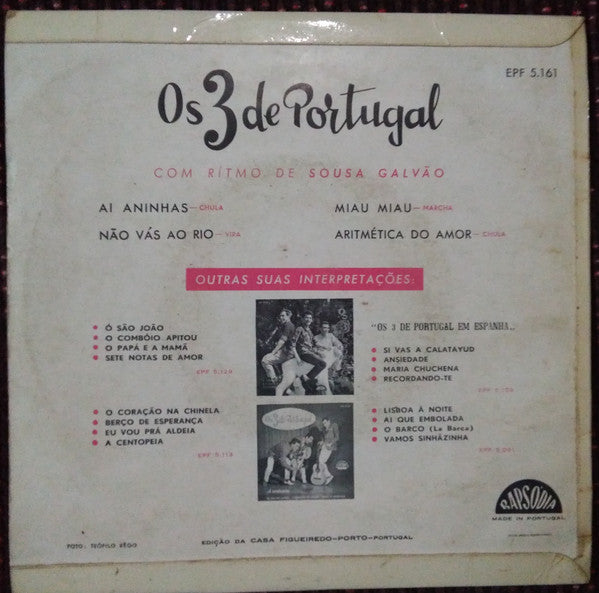 Os 3 De Portugal – Canções Populares — back cover