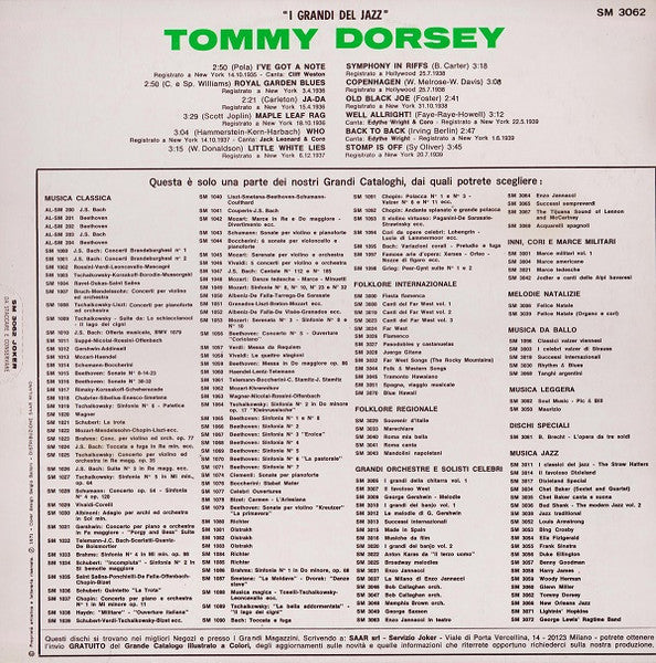 Tommy Dorsey – The Swingin' Sentimental Gentleman Tommy Dorsey — back cover