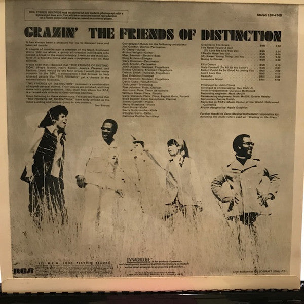 The Friends Of Distinction – Grazin' — back cover