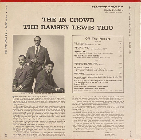 The Ramsey Lewis Trio – The In Crowd — back cover