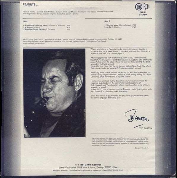 Peanuts Hucko – Peanuts Hucko — back cover
