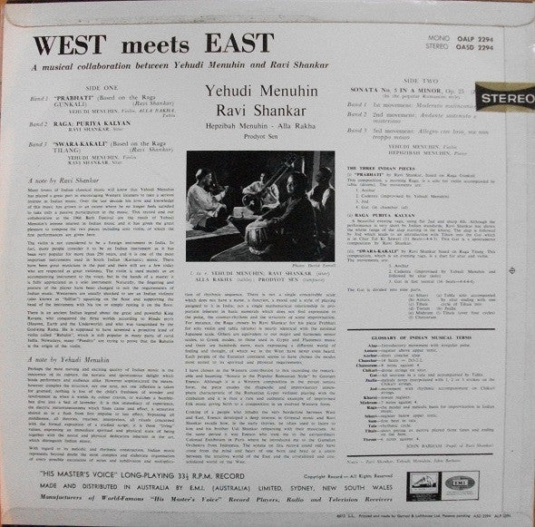 Yehudi Menuhin & Ravi Shankar & Hephzibah Menuhin – West Meets East — back cover