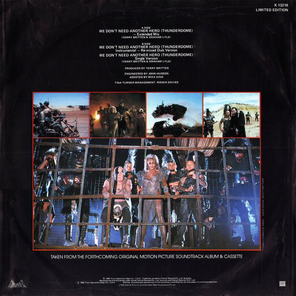 Tina Turner – We Don't Need Another Hero (Thunderdome) — back cover