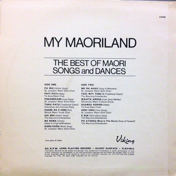 Various – My Maoriland — back cover
