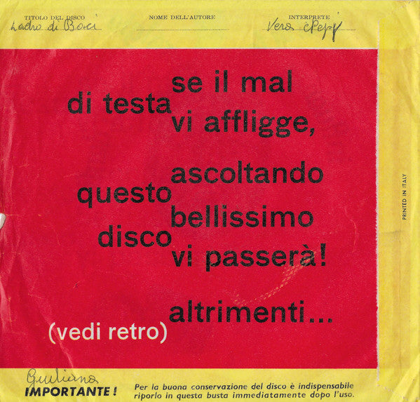 Wera Nepy – Ladro Di Baci — back cover