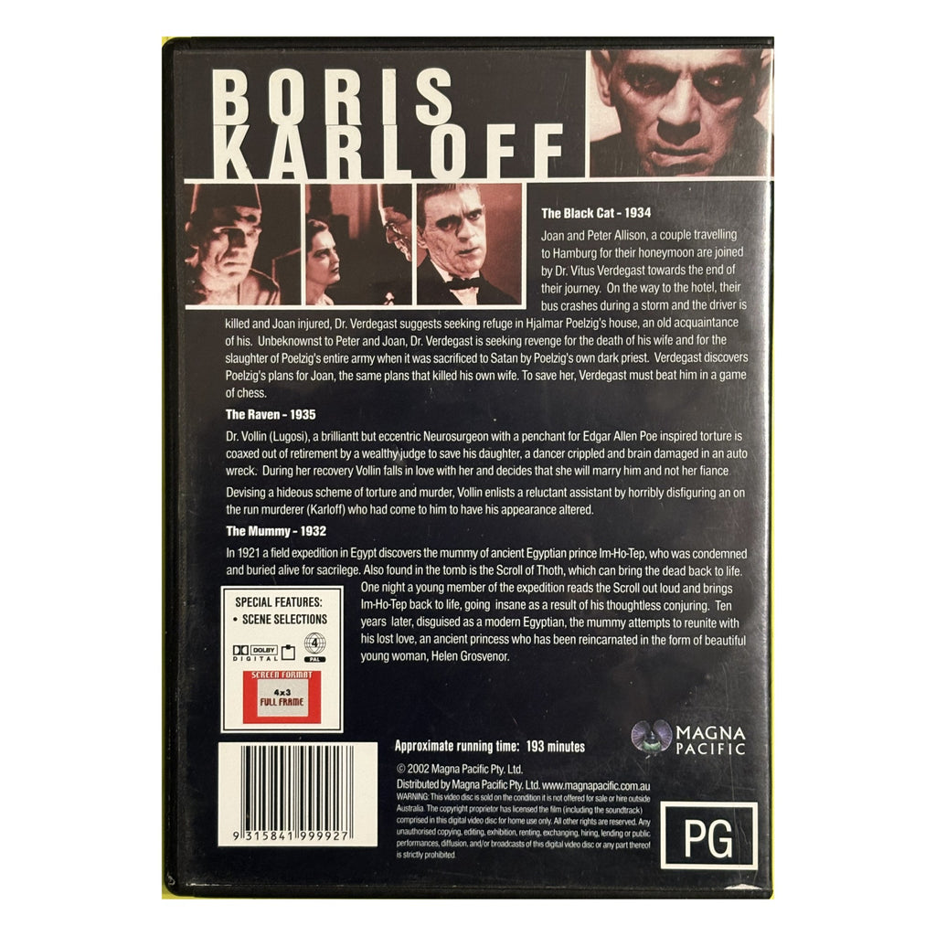 Boris Karloff Triple – The Black Cat, The Raven, The Mummy – DVD – photo 2