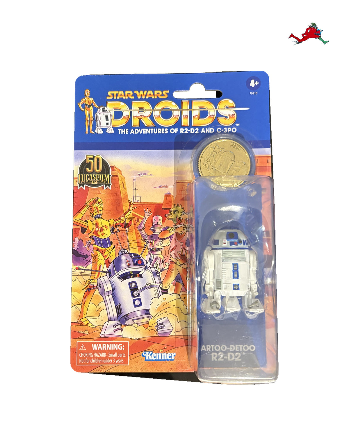 Star Wars Droids R2-D2 Retro Figure with Lucasfilm 50th Anniversary Coin (Kenner, 2021) — front